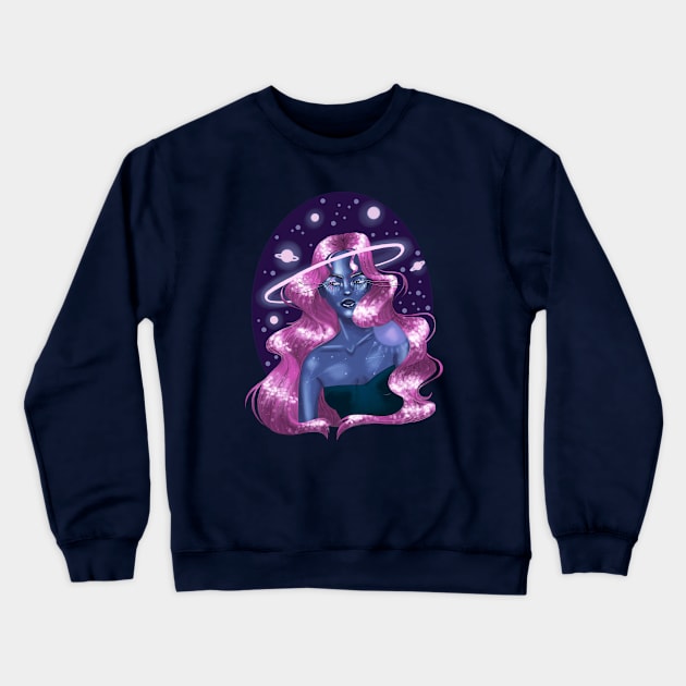 Galaxy girl Crewneck Sweatshirt by SosiCreatesArt